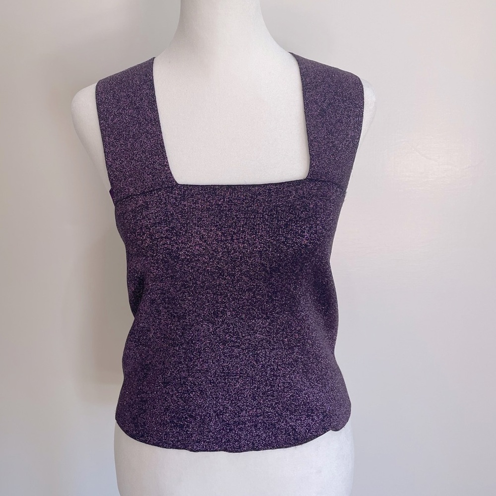 NWT House of Harlow Purple Shimmery Tank Top Size Small